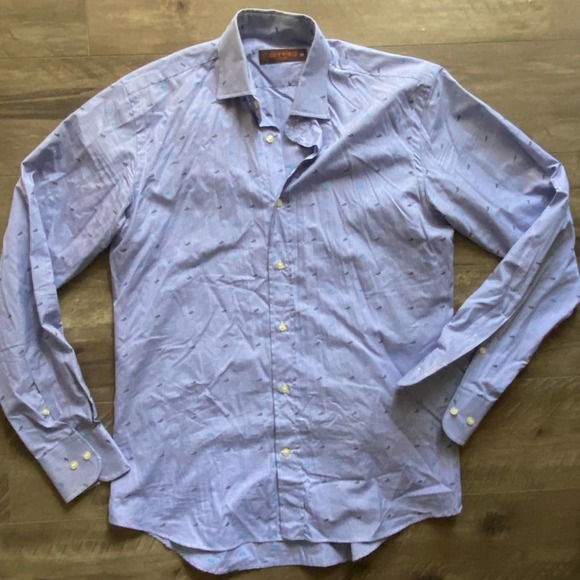 ETRO Gingham Embroidered Paisley Dress Shirt 39 NWOT - Picture 3 of 3